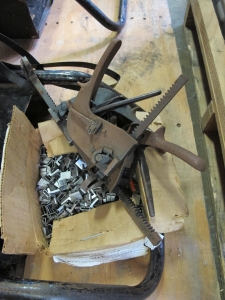 (2) GERARD STRAPPING BANDING MACHINES, (3) ROLLS OF BANDING, (3) BANDING TOOLS, (1 BOX) CLAMPS. LOADING & HANDLING FEE $15-4533